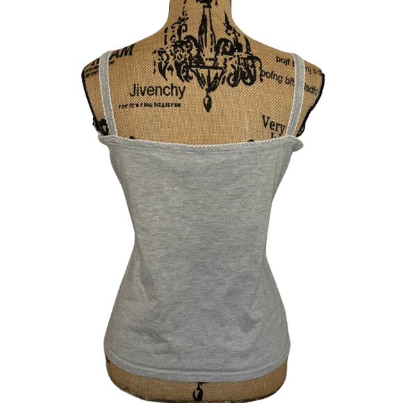 Vintage Soft Sensations Cami Gray Bows Size Medium Basics Trendy Coquette Y2k - Picture 2 of 3